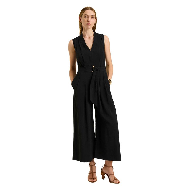 Veronika Maine Rayon Blend Belted Jumpsuit image number 0